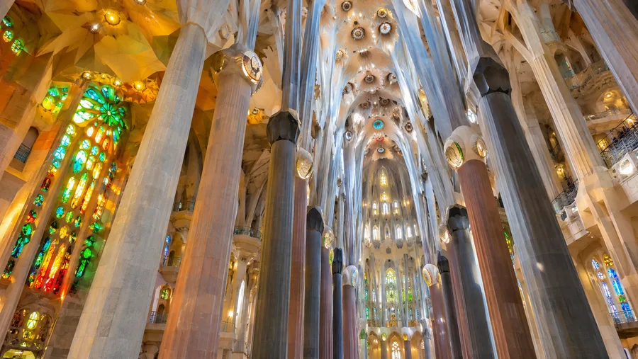 Inside Sagrada Familia: Interior, Stained Glass & Ceiling